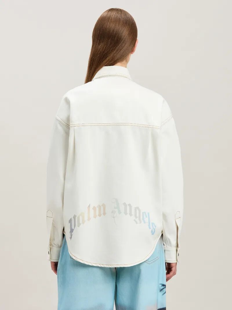 sunrise palm denim-Überhemd off white -