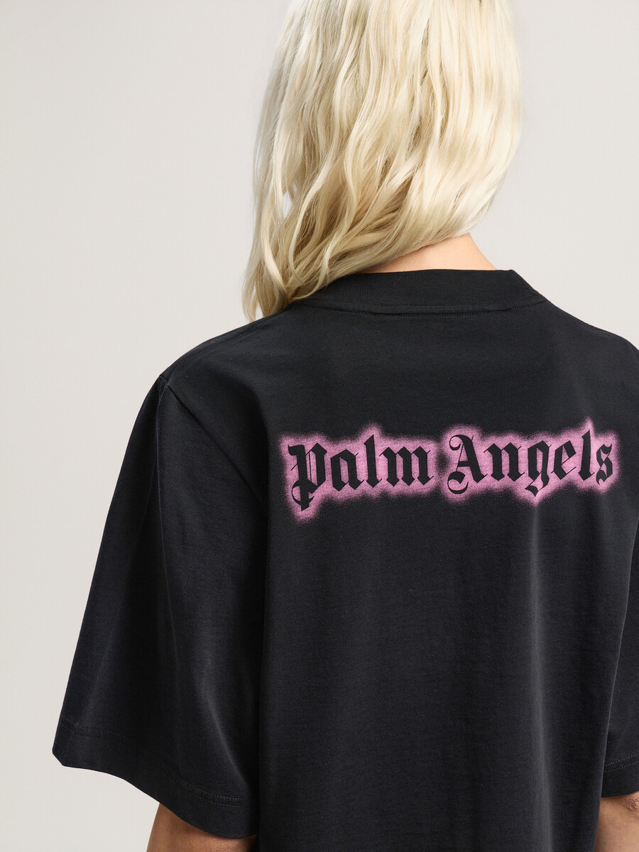 klassisches cropped-t-shirt mit logo