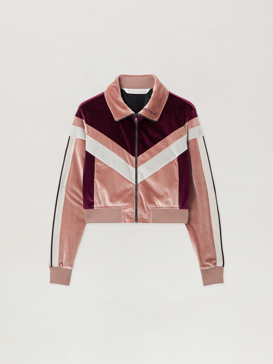 trainingsjacke aus farblich abgesetztem chenille