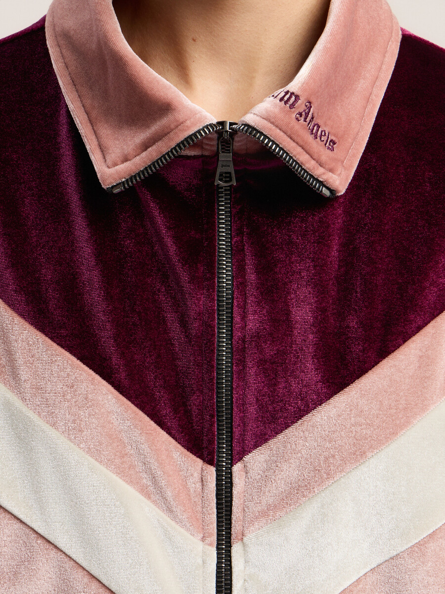 trainingsjacke aus farblich abgesetztem chenille