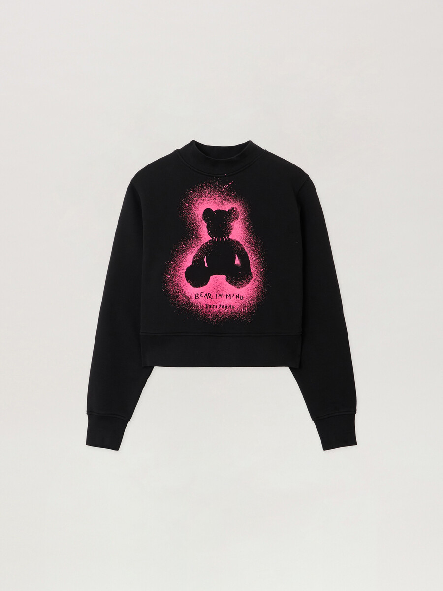 spray bear fitted crew sweatshirt