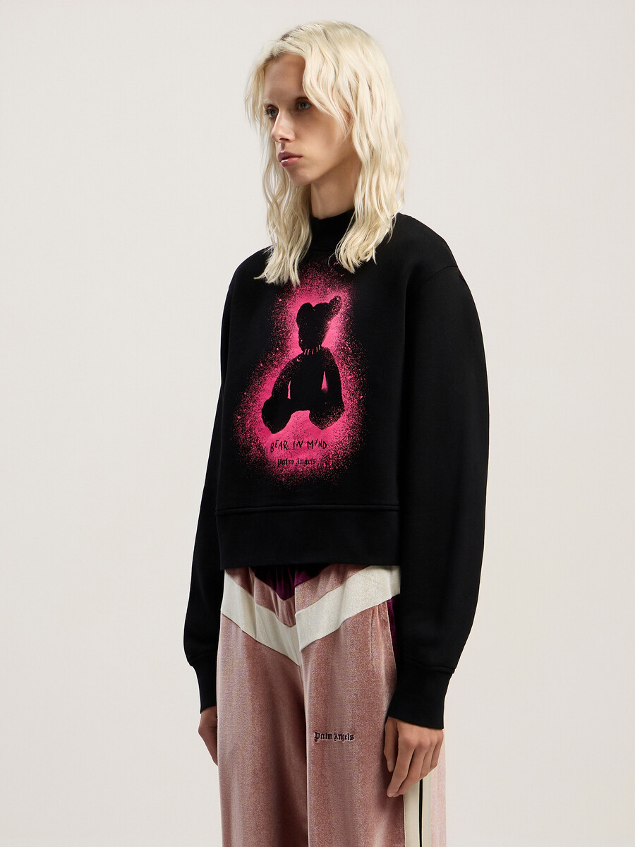 spray bear fitted crew sweatshirt