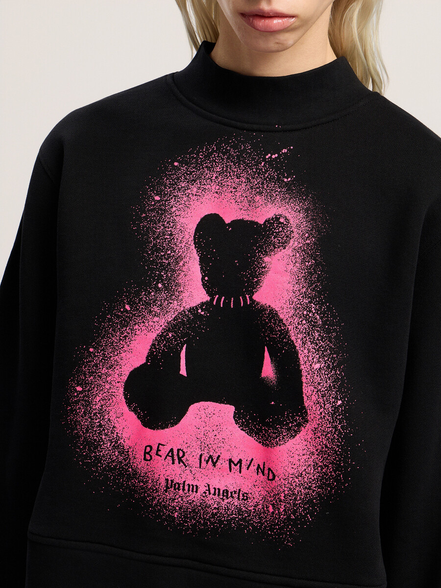 spray bear fitted crew sweatshirt