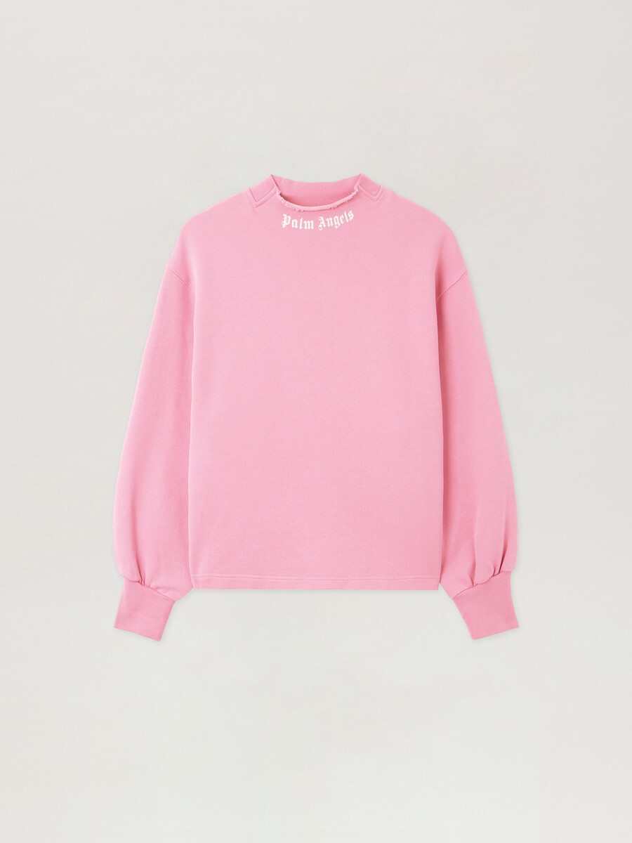 sweatshirt mit geschwungenem logokragen und ballonform