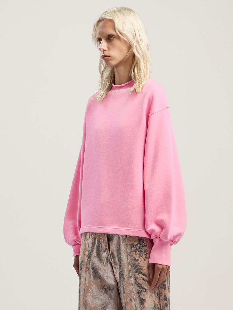sweatshirt mit geschwungenem logokragen und ballonform