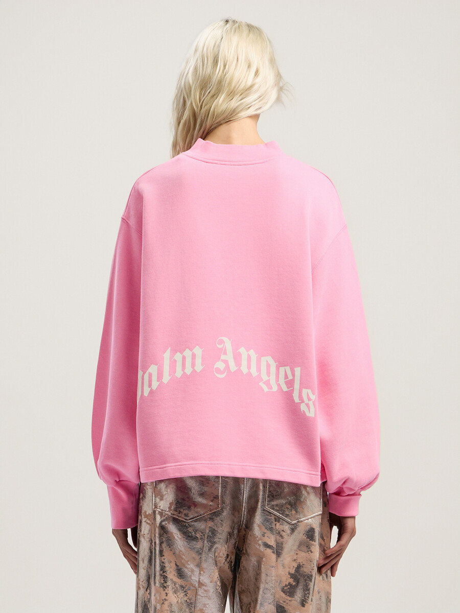 sweatshirt mit geschwungenem logokragen und ballonform