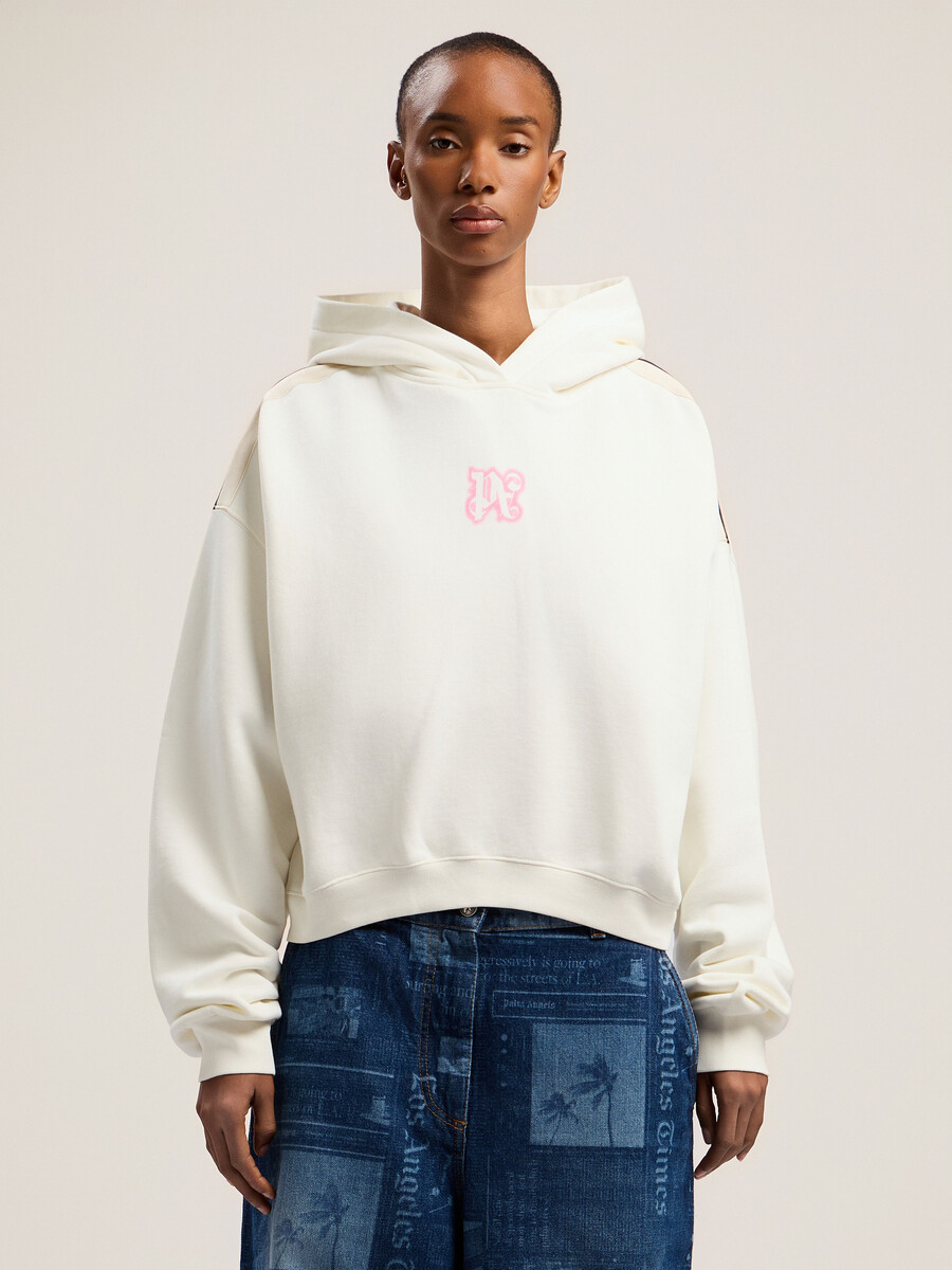 klassischer neon-crop-hoodie mit logo