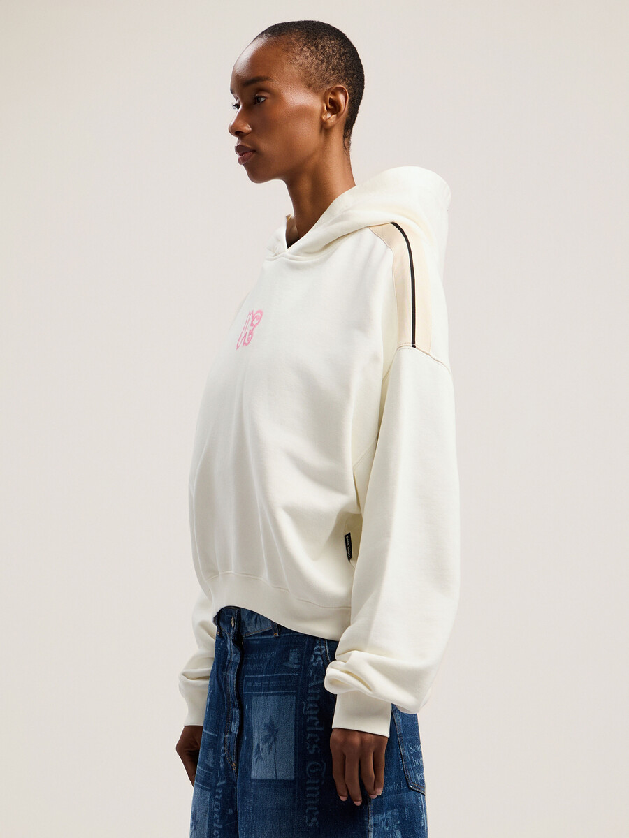 klassischer neon-crop-hoodie mit logo
