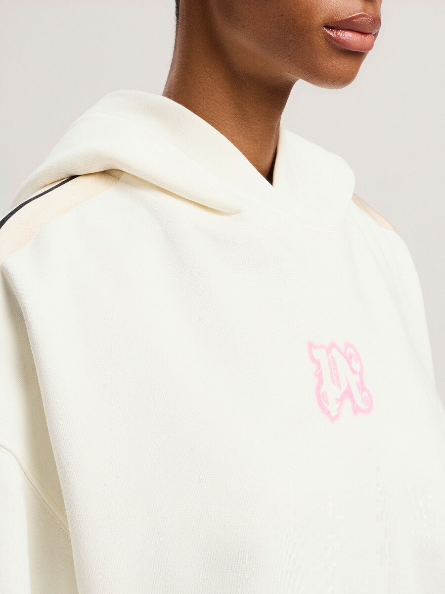 klassischer neon-crop-hoodie mit logo