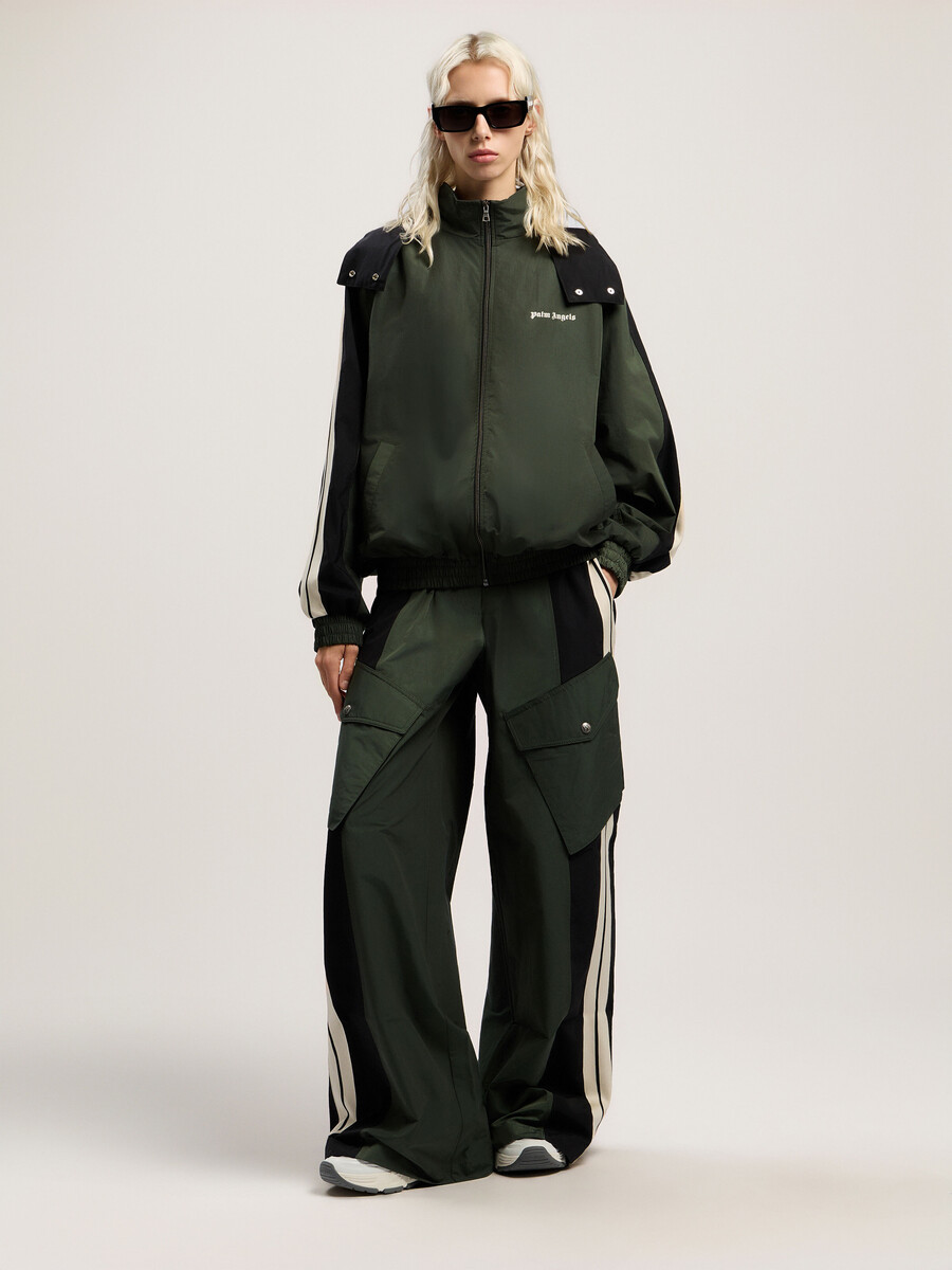 cargohose mit farbblock-design