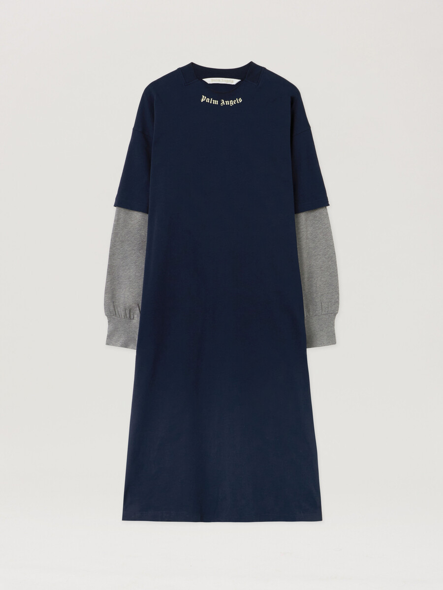 lagenkleid mit geschwungenem logo