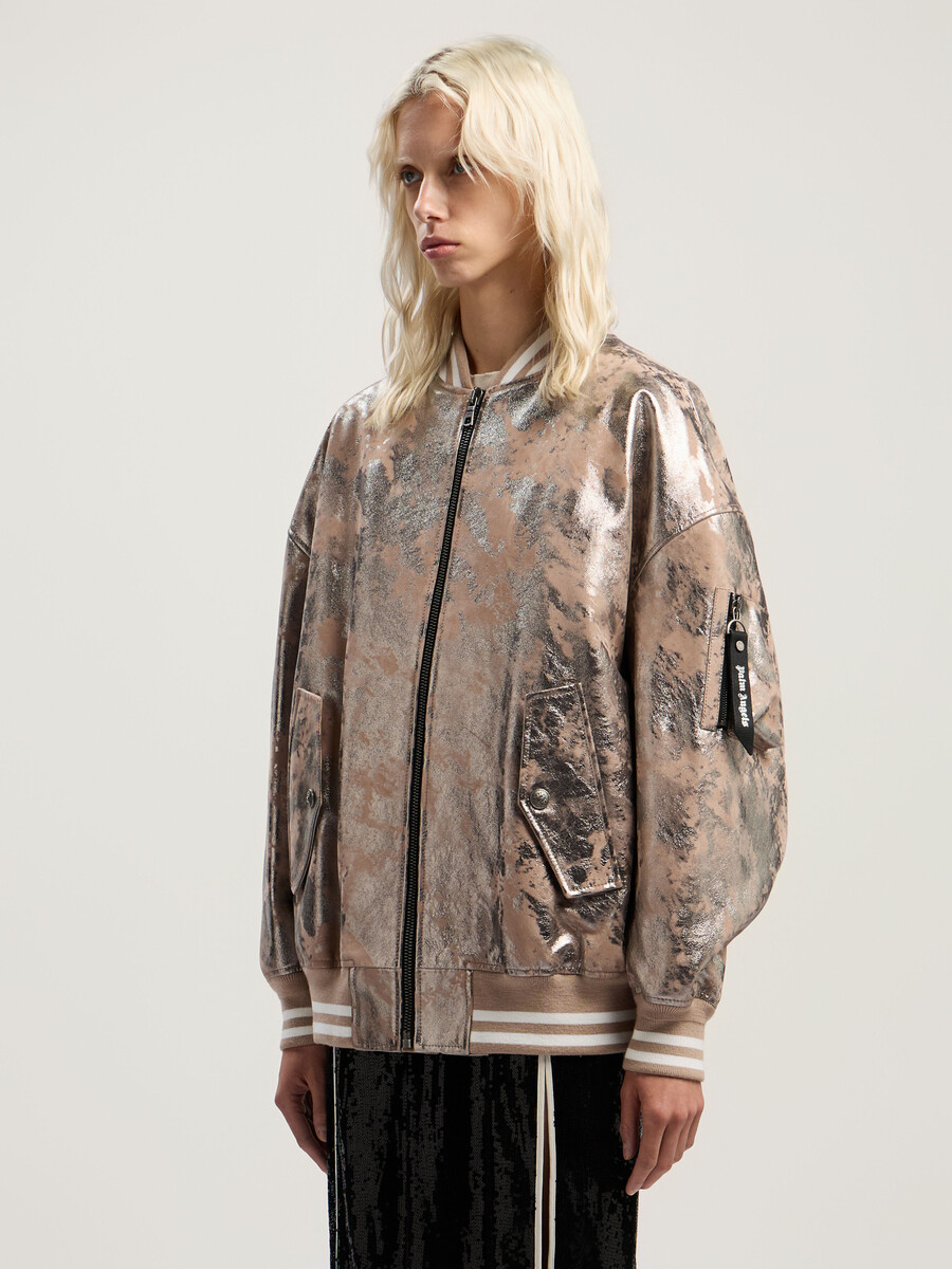 bomberjacke aus laminiertem leder