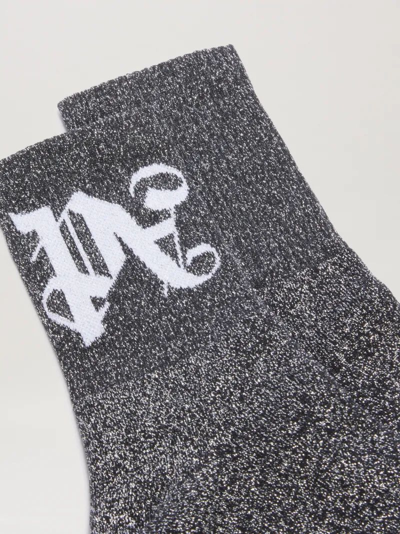 monogramm lurex kurze socken