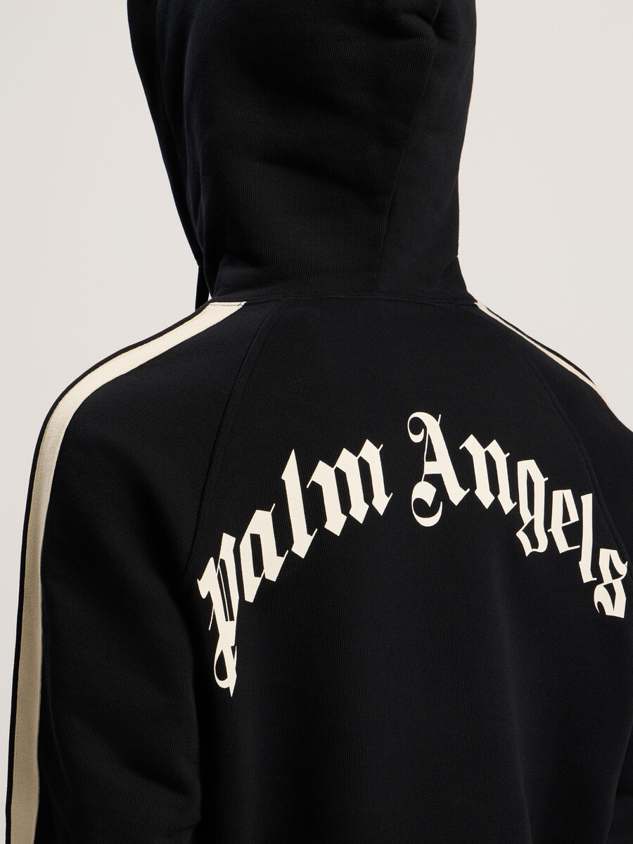 curved logo track hoodie