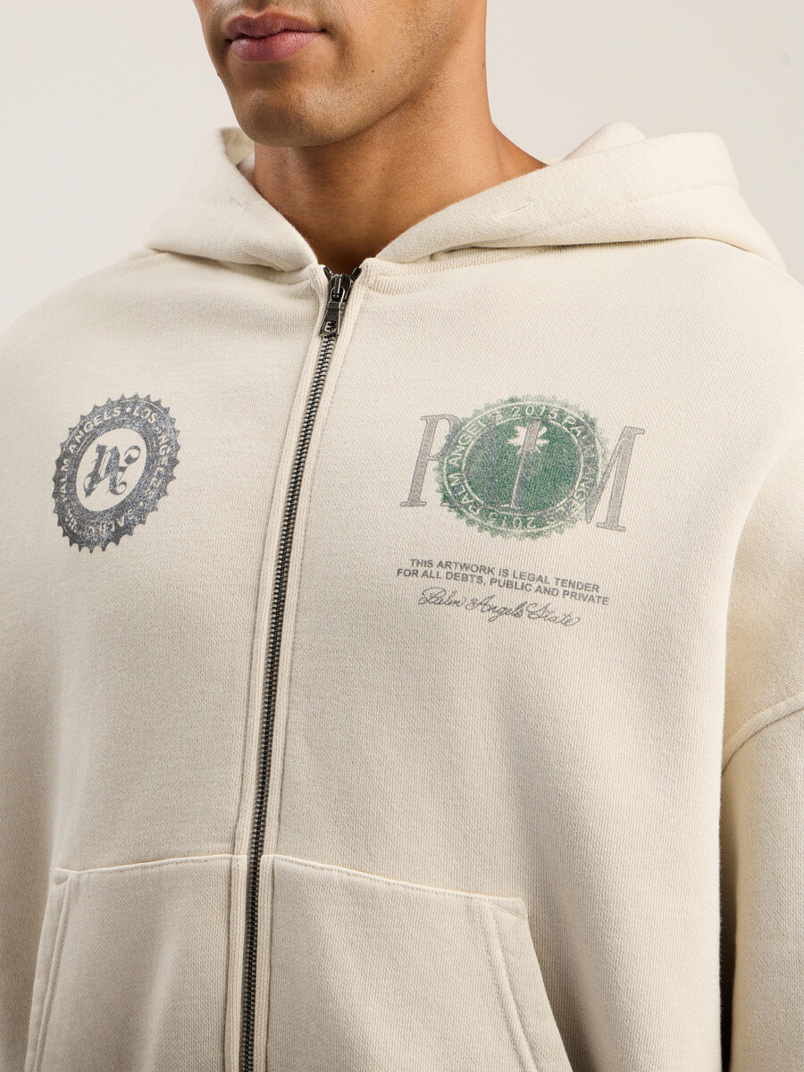 dollar zipped loose hoodie