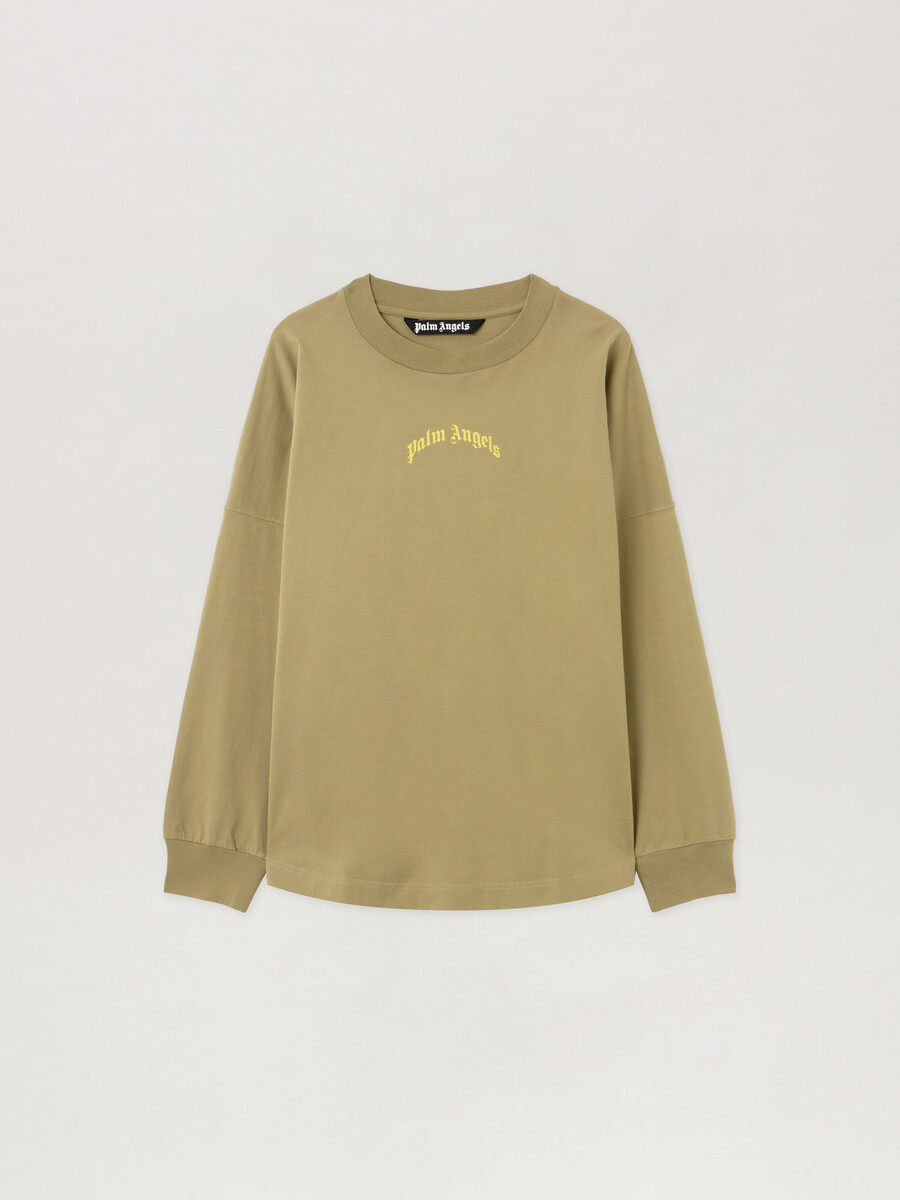 langarm-t-shirt mit geschwungenem logo
