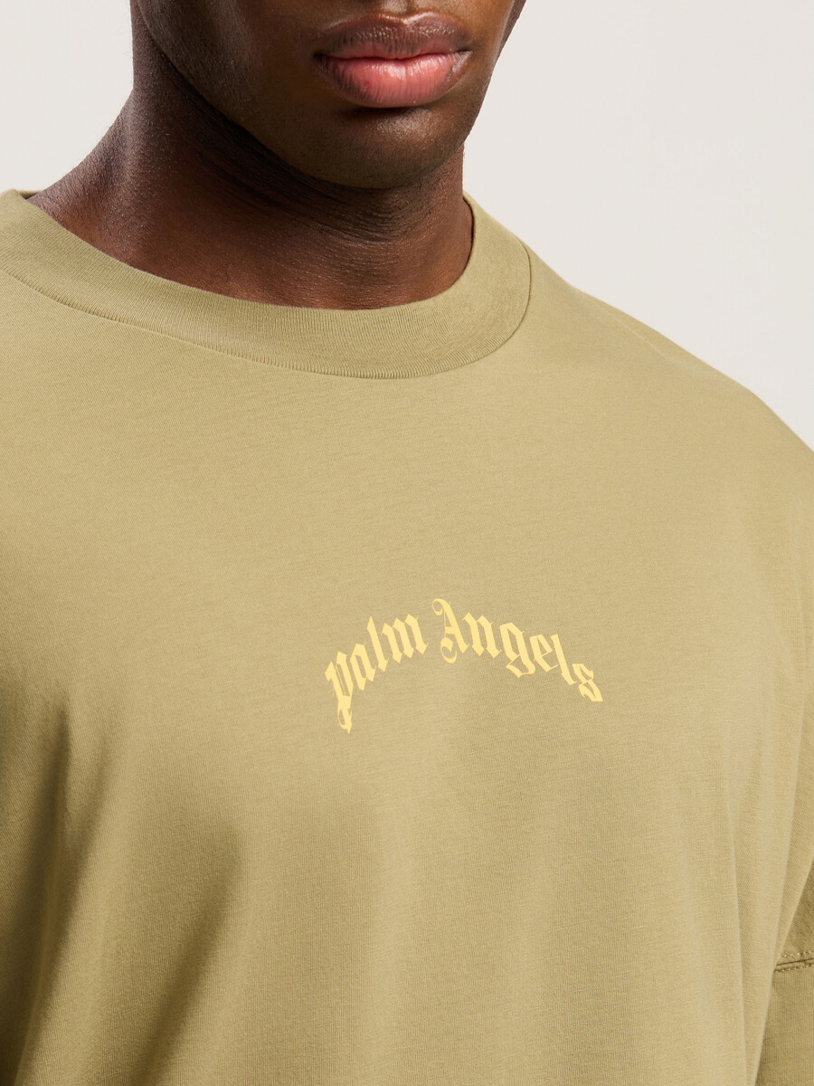langarm-t-shirt mit geschwungenem logo