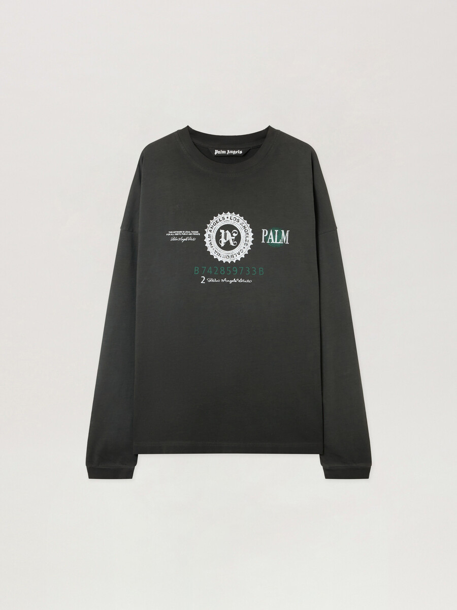 langarm-t-shirt mit dollar-grafik
