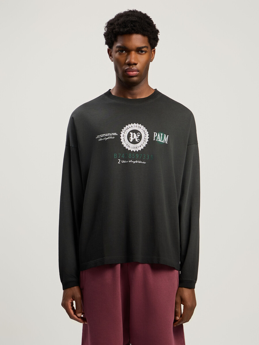 langarm-t-shirt mit dollar-grafik