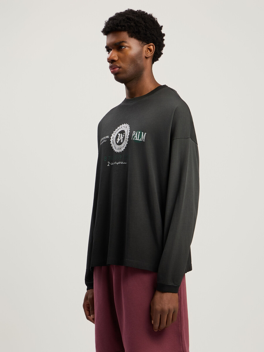 langarm-t-shirt mit dollar-grafik