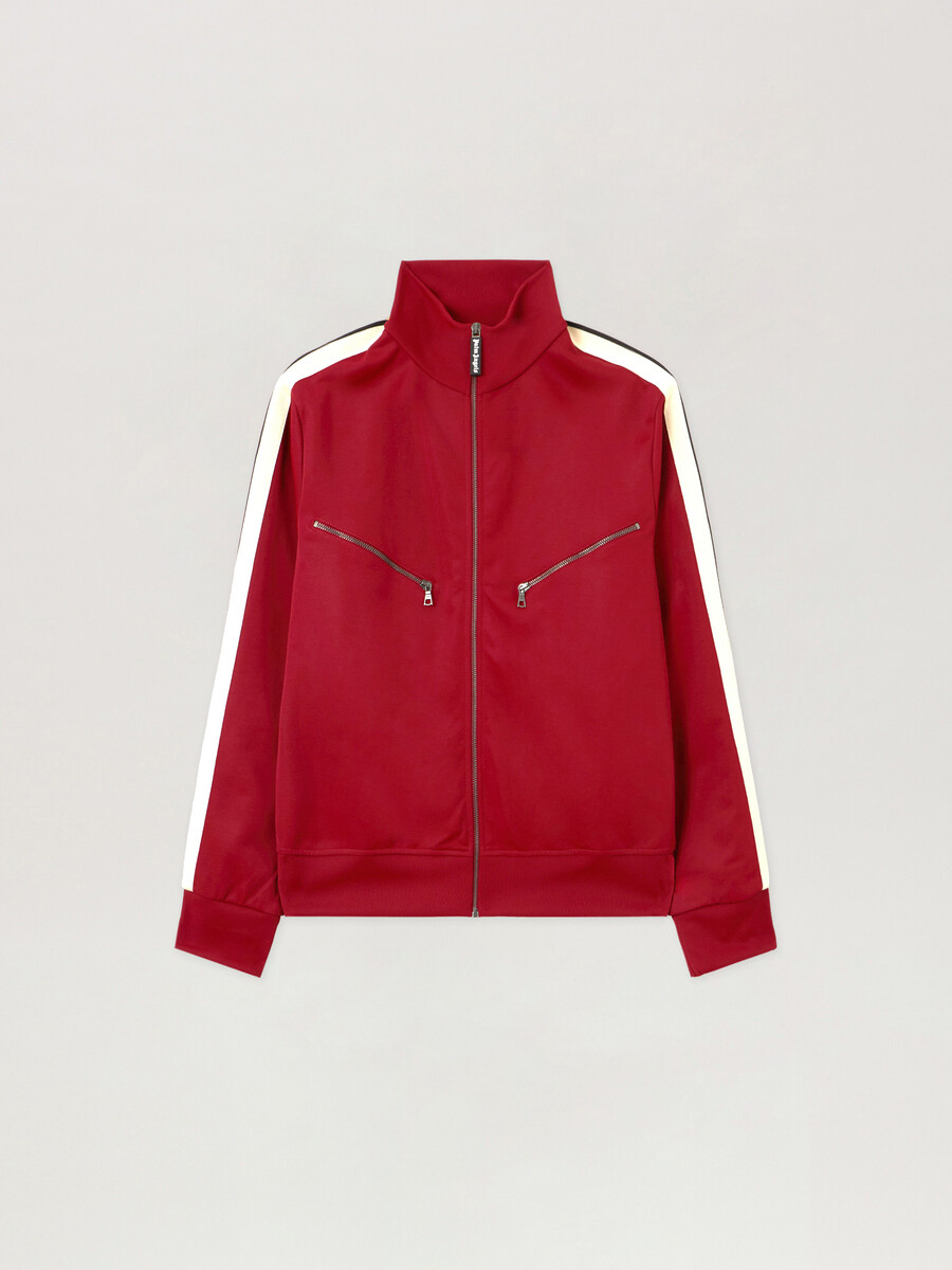 trainingsjacke mit gebogenem logo und reißverschluss