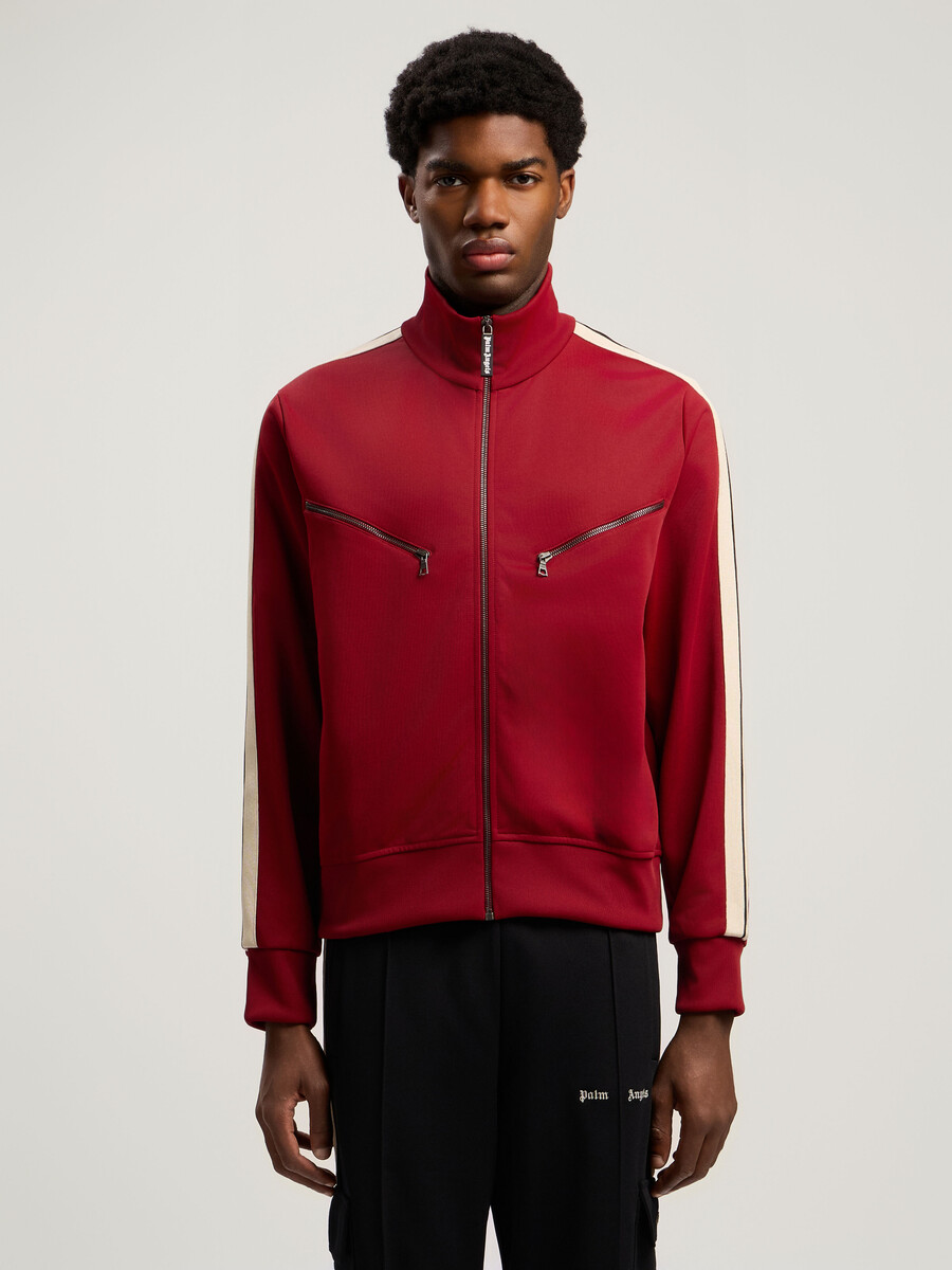 trainingsjacke mit gebogenem logo und reißverschluss