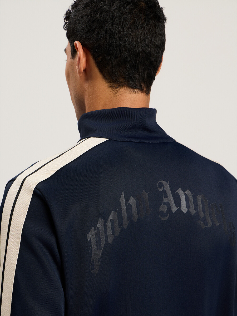 trainingsjacke mit gebogenem logo und reißverschluss