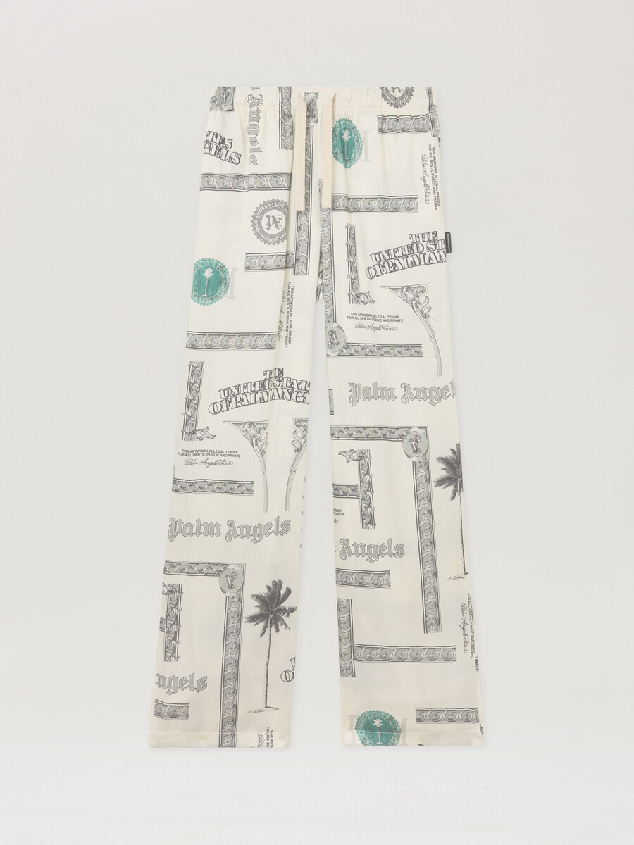 weite hose mit dollar-print