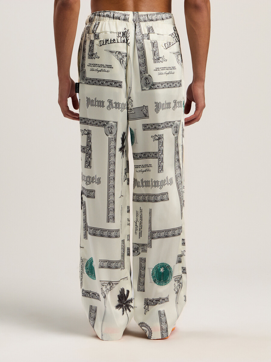 weite hose mit dollar-print