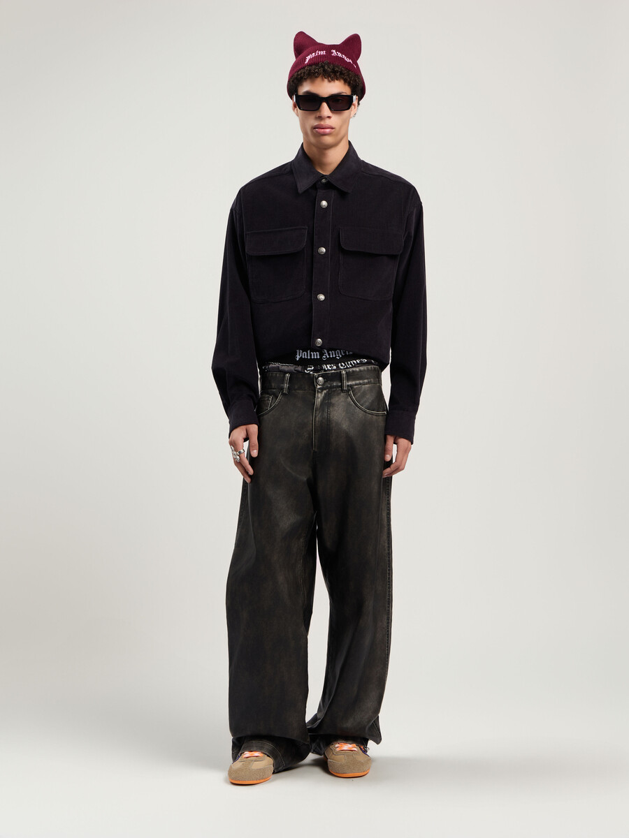 klassisches cord-overshirt mit logo