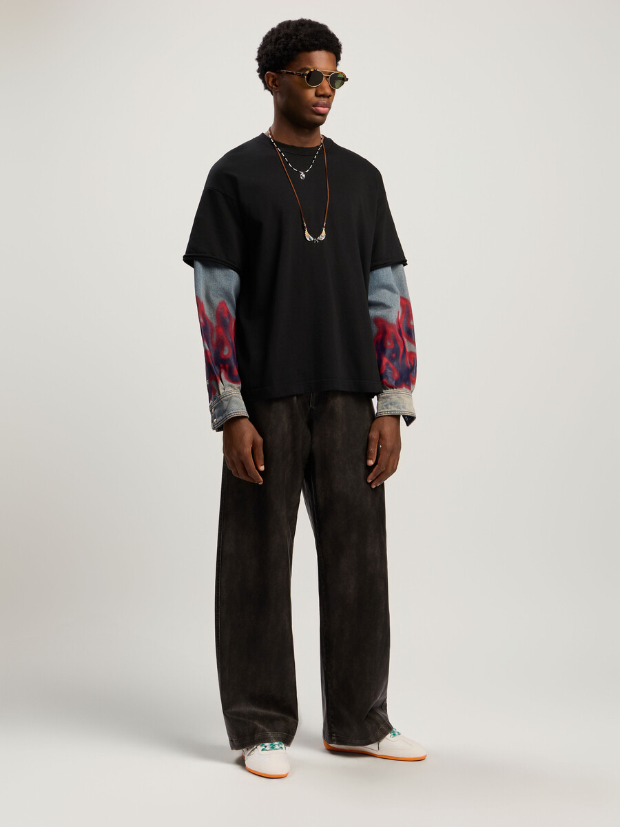flames hybrid langarmshirt