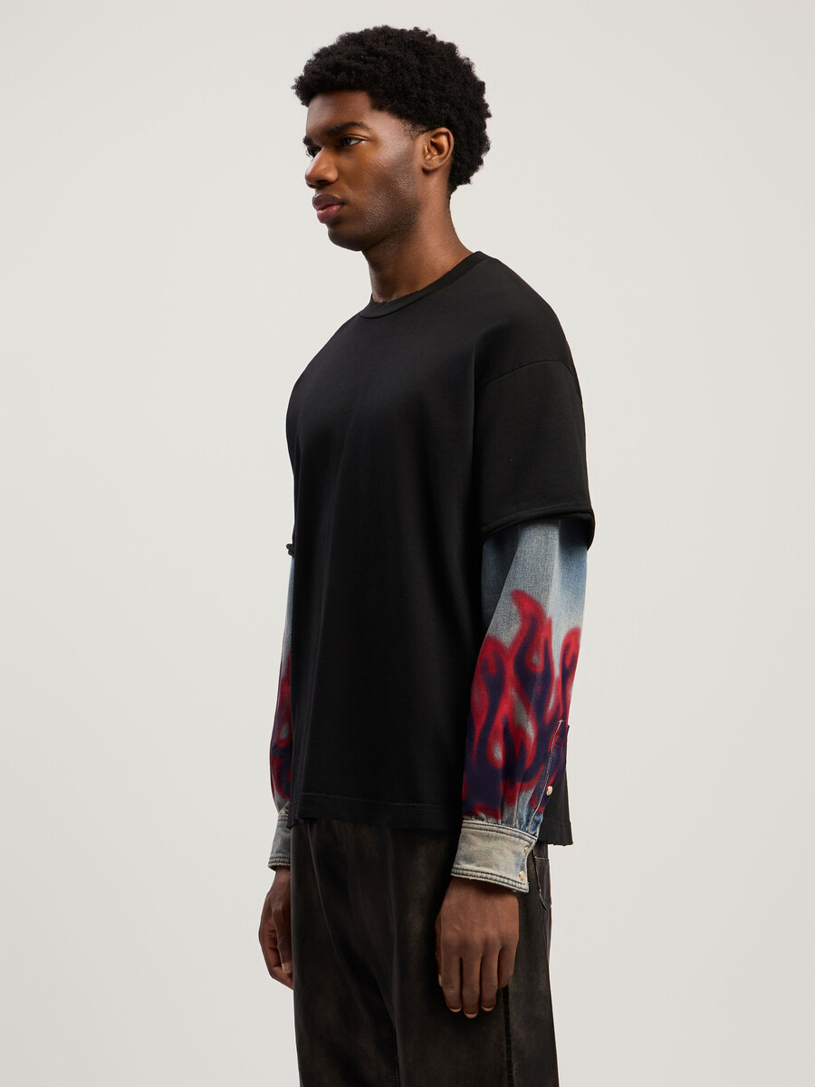 flames hybrid langarmshirt