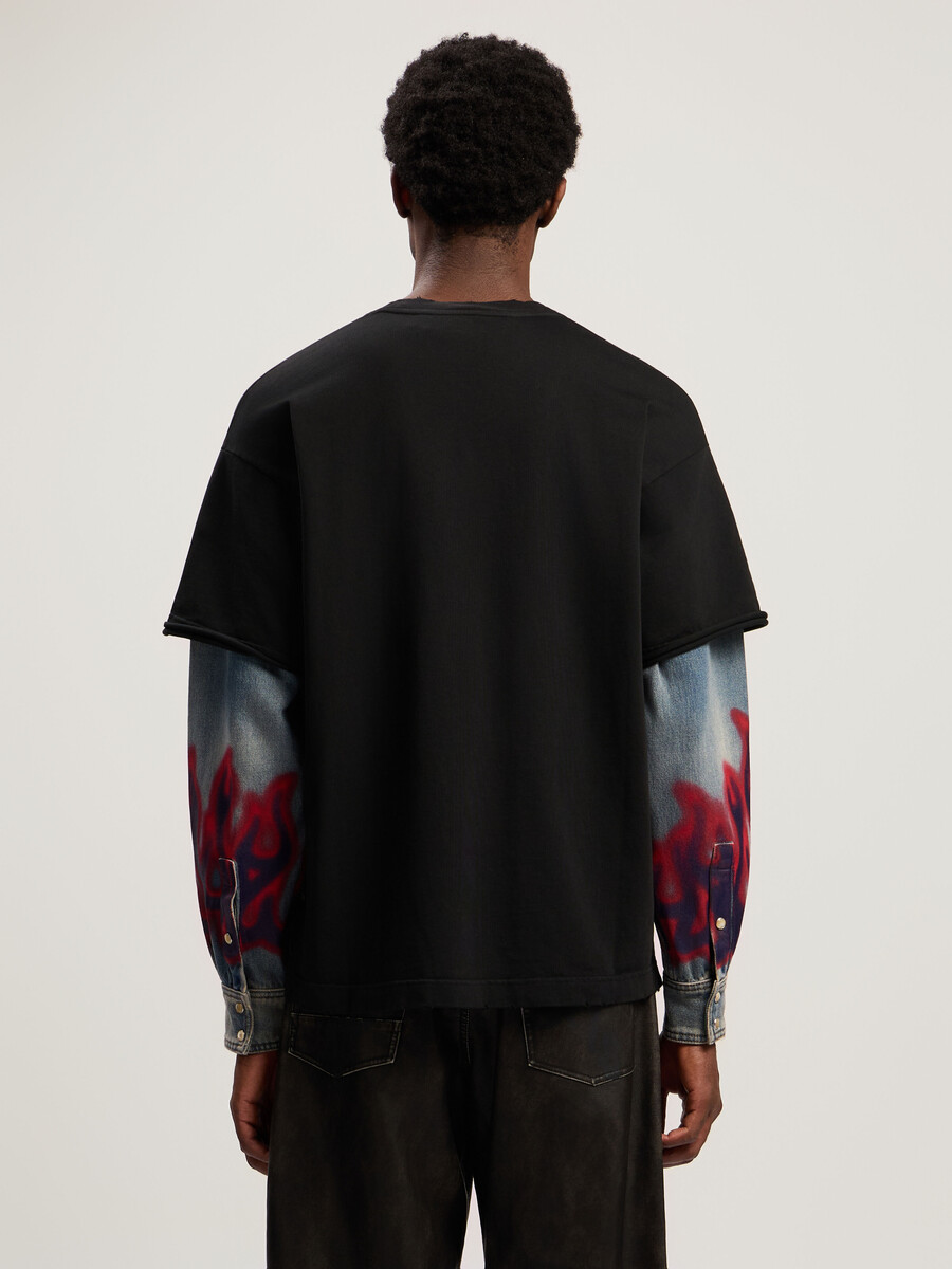 flames hybrid langarmshirt