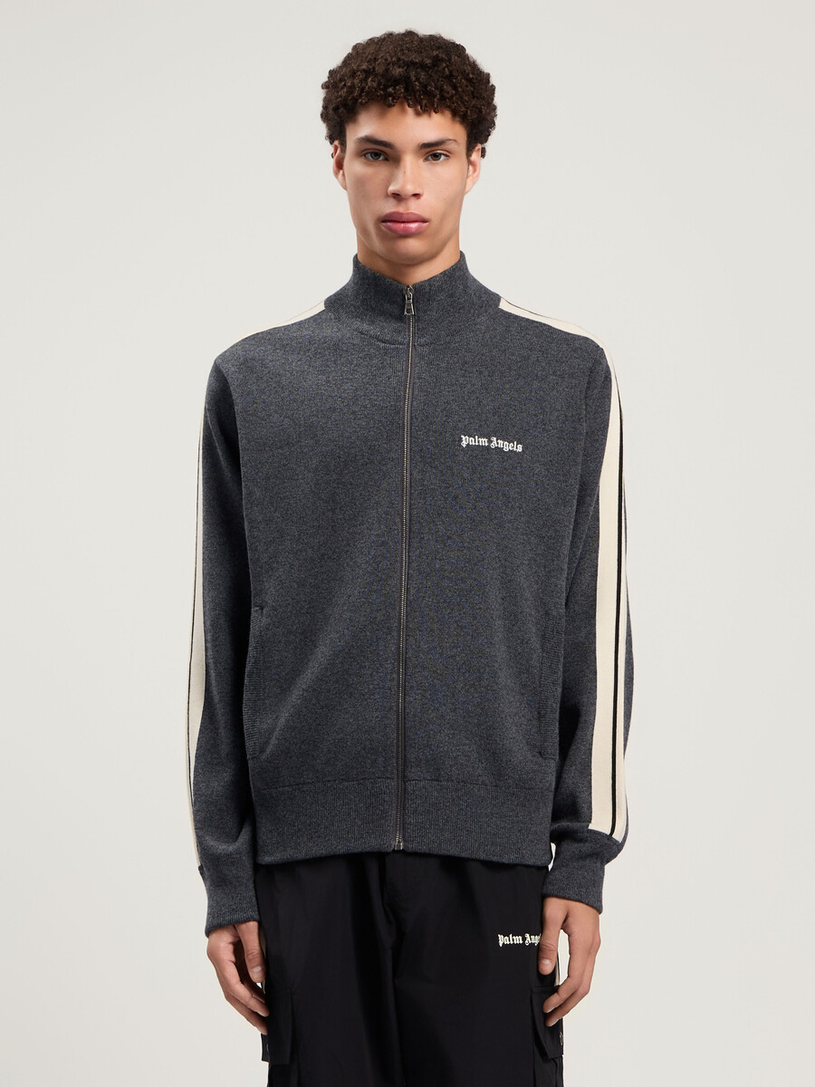 klassische strick-trainingsjacke mit logo