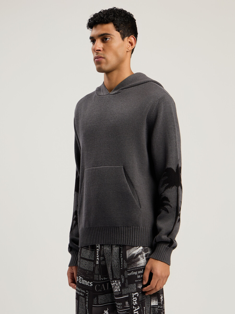 strickhoodie mit rückenmotiv