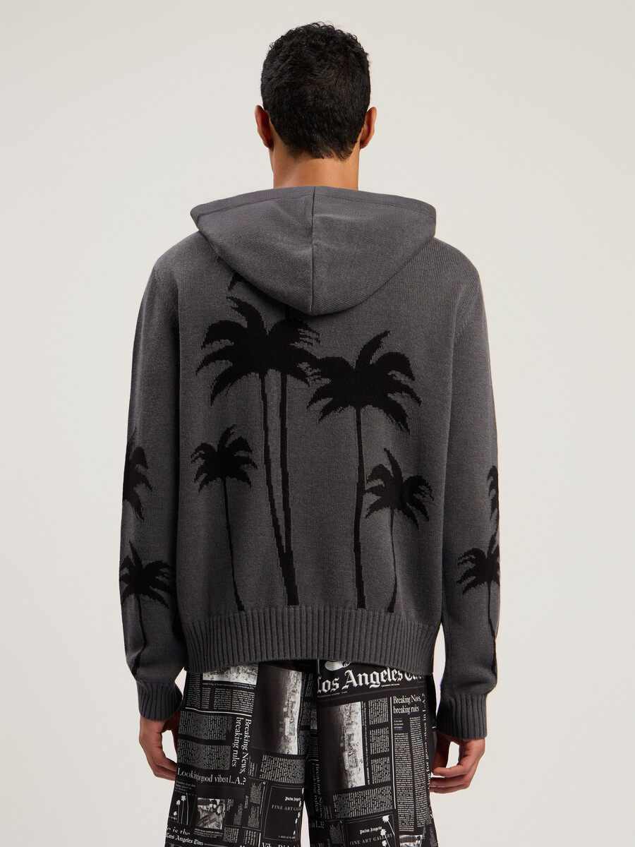 strickhoodie mit rückenmotiv