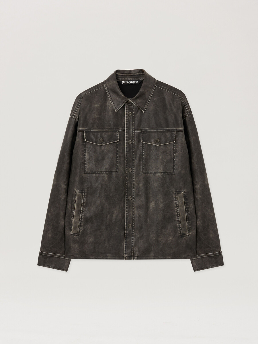beschichtetes overshirt mit gebogenem logo