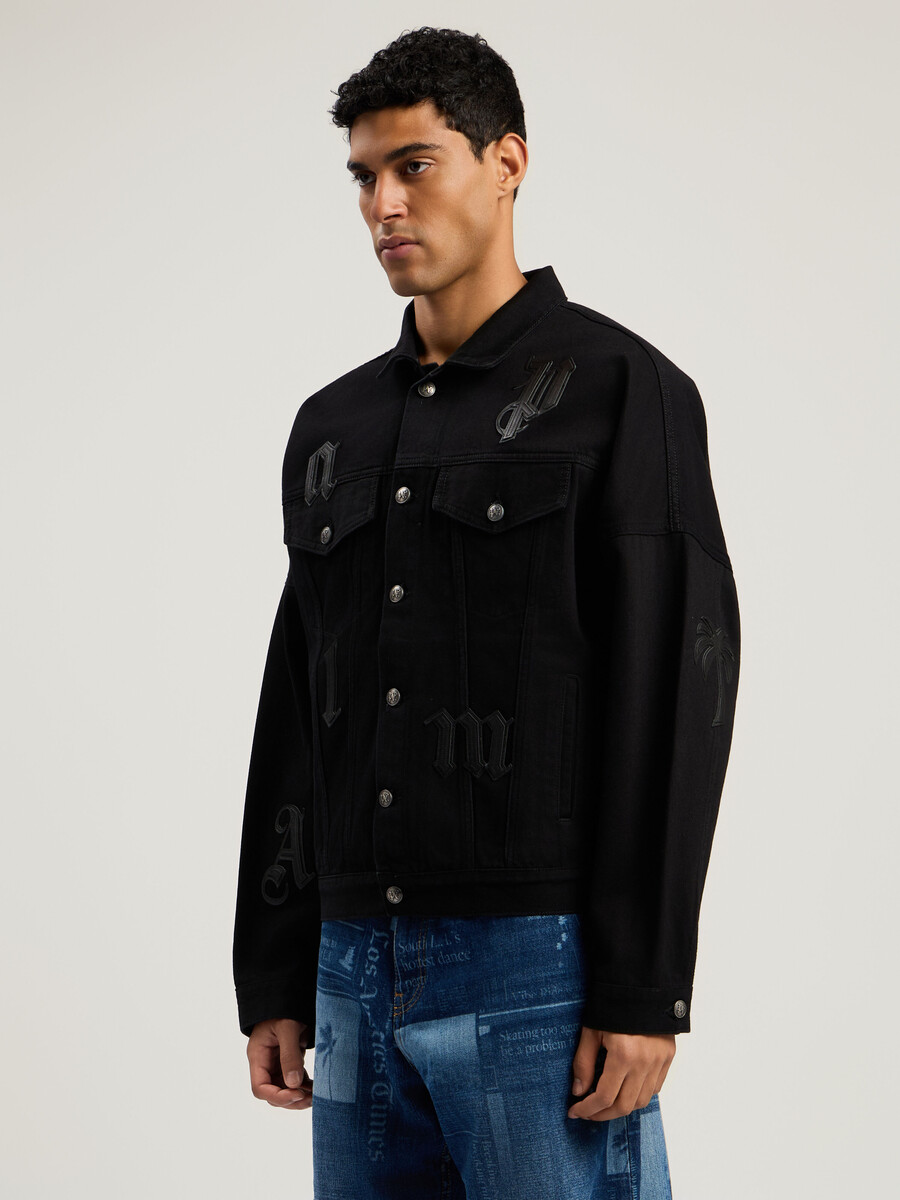 jeansjacke mit gothic-logo