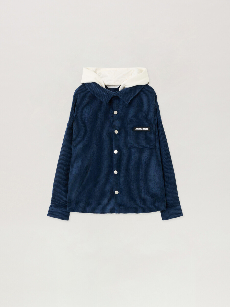 cord-hemdjacke mit kapuze