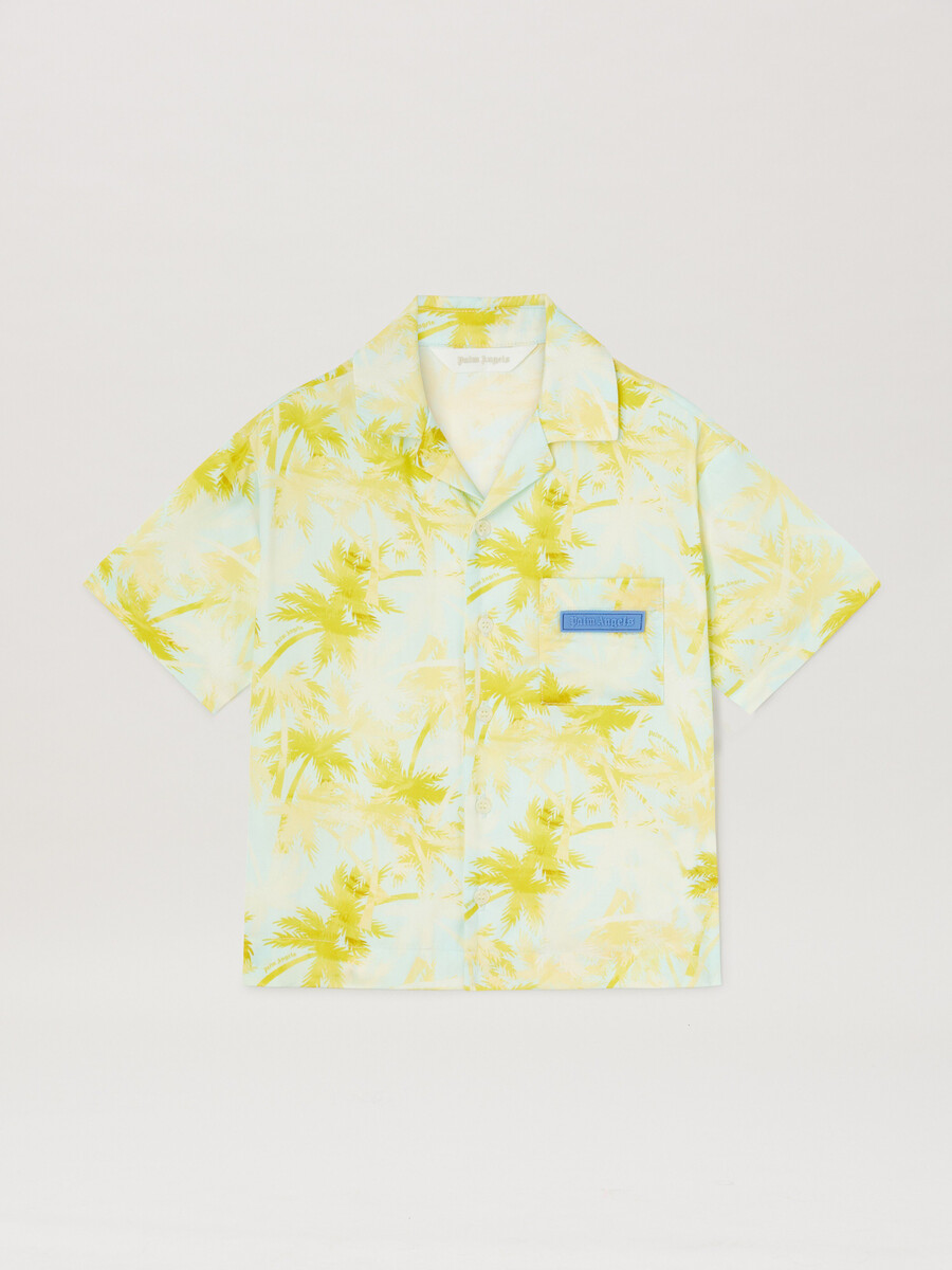 aop palms bowling shirt ss himmelblau -du