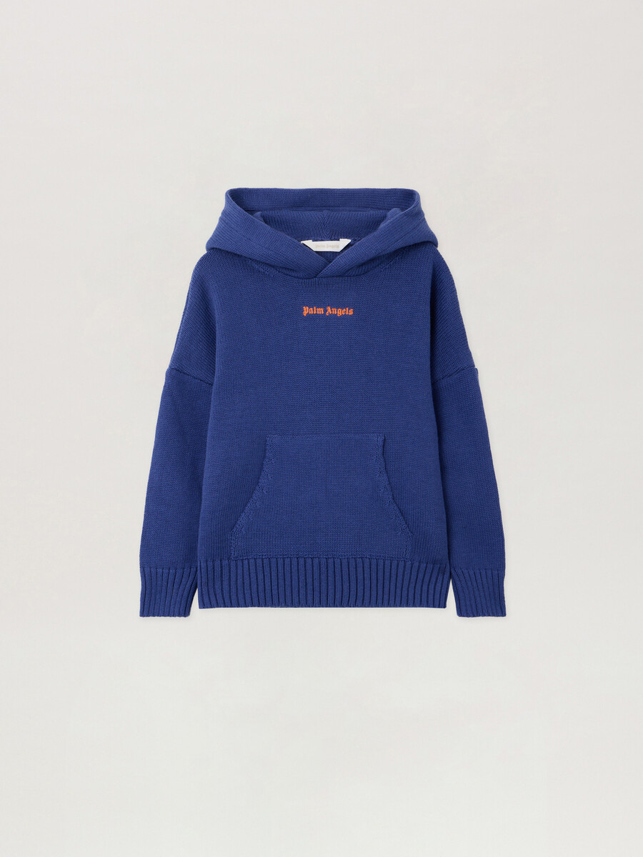 strickhoodie mit palmenmotiv