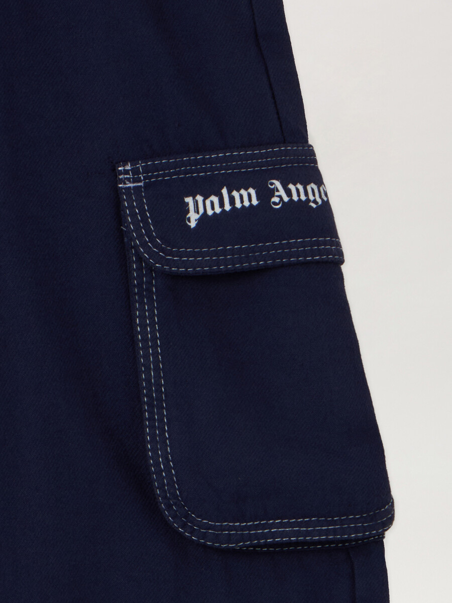 flanellhose mit logo lockerer cargo-stil