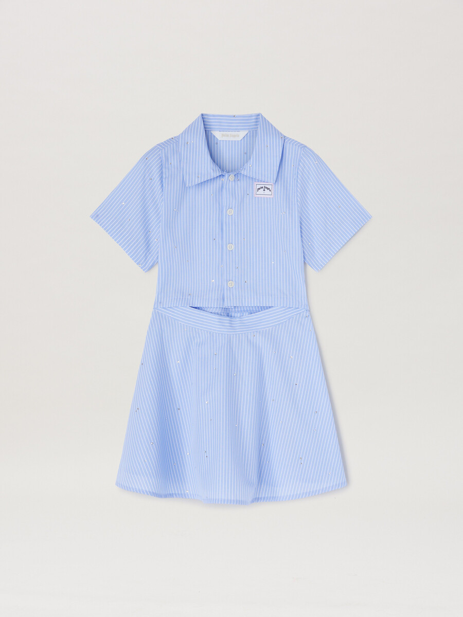 pa over rhinestone ss kleid salzblaue